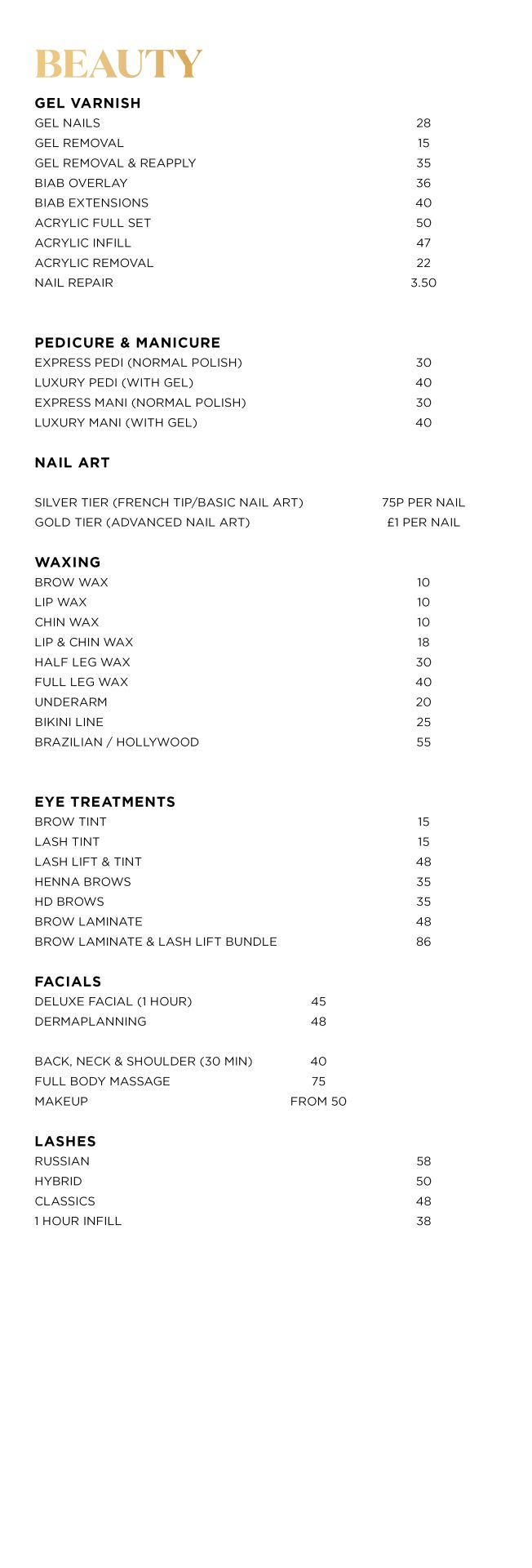 Sharnees Price List2